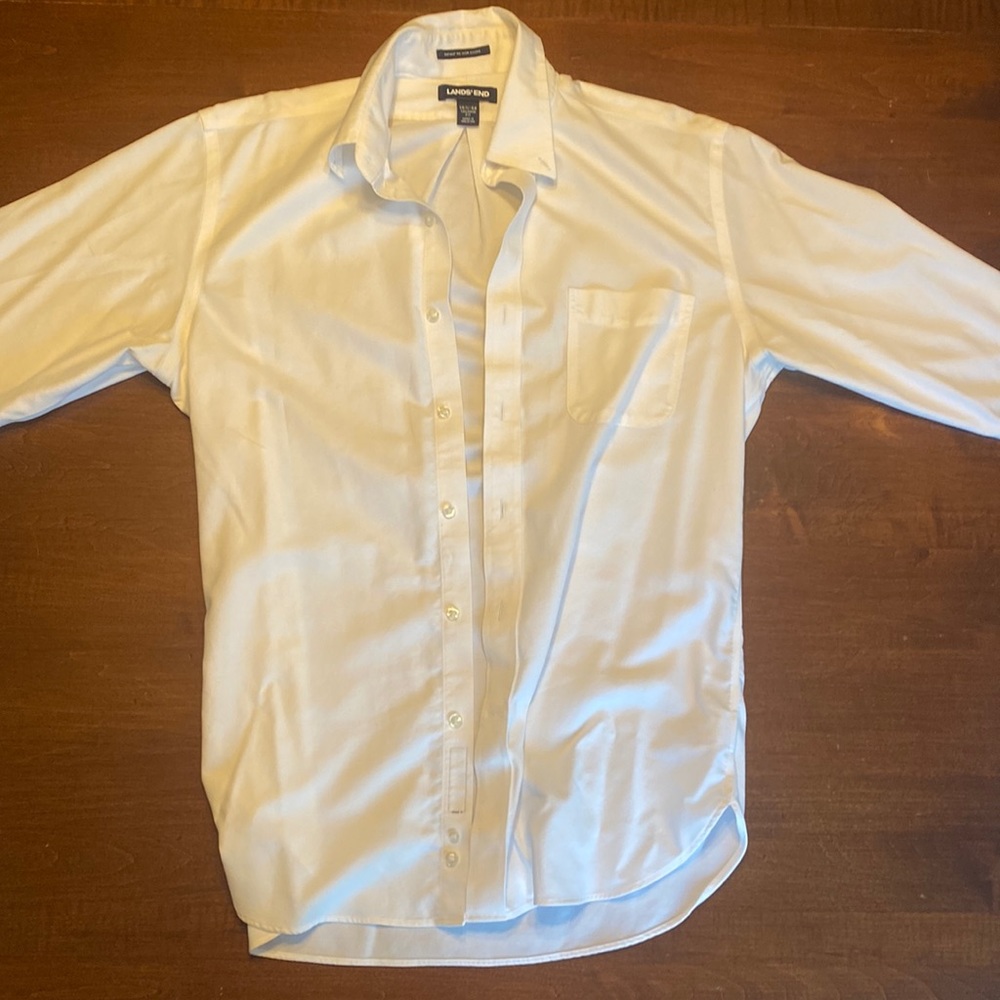 Lands end dress shirt white.